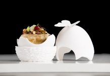 Metamorfosis, un pintxo de redondo de ternera y frutas